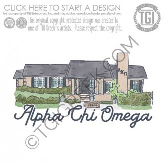 TGI – KU Alpha Chi Omega House Sticker