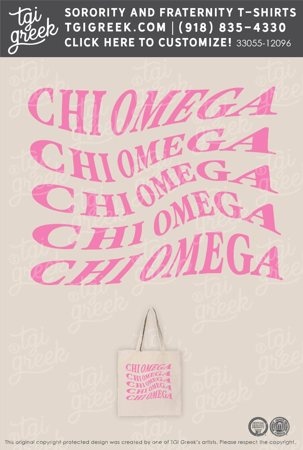 Chi Omega – KU Tote
