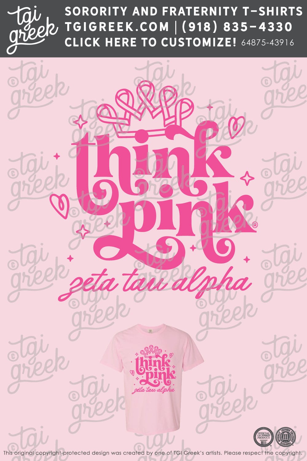 Zeta Tau Alpha – UTT Think Pink Shirts