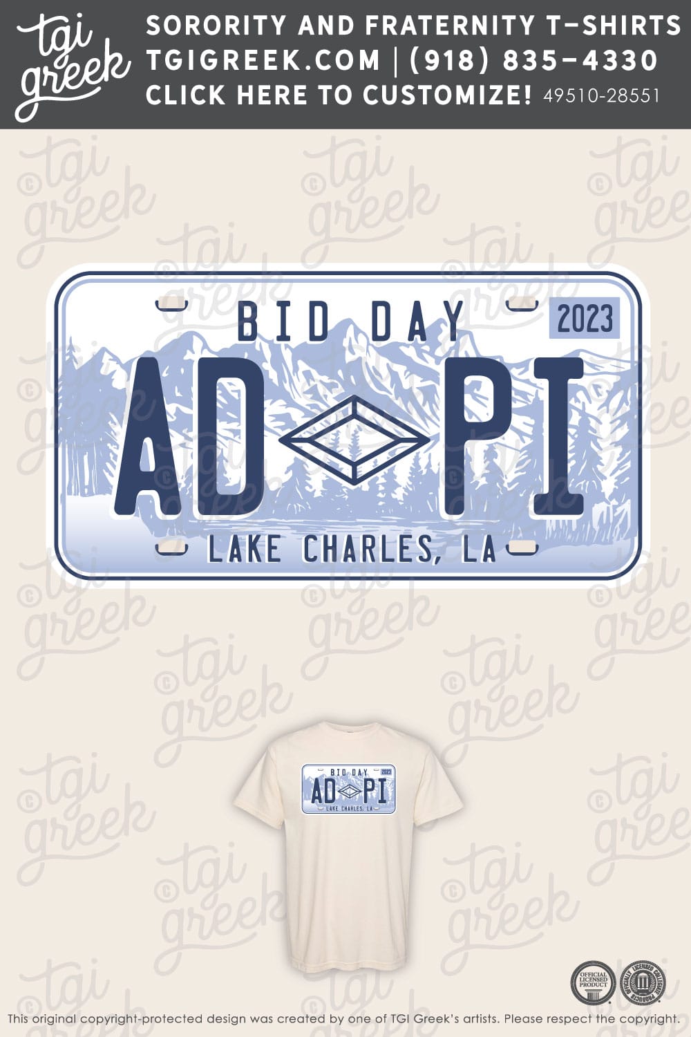 Alpha Delta Pi – MCNE Bid Day License Plate