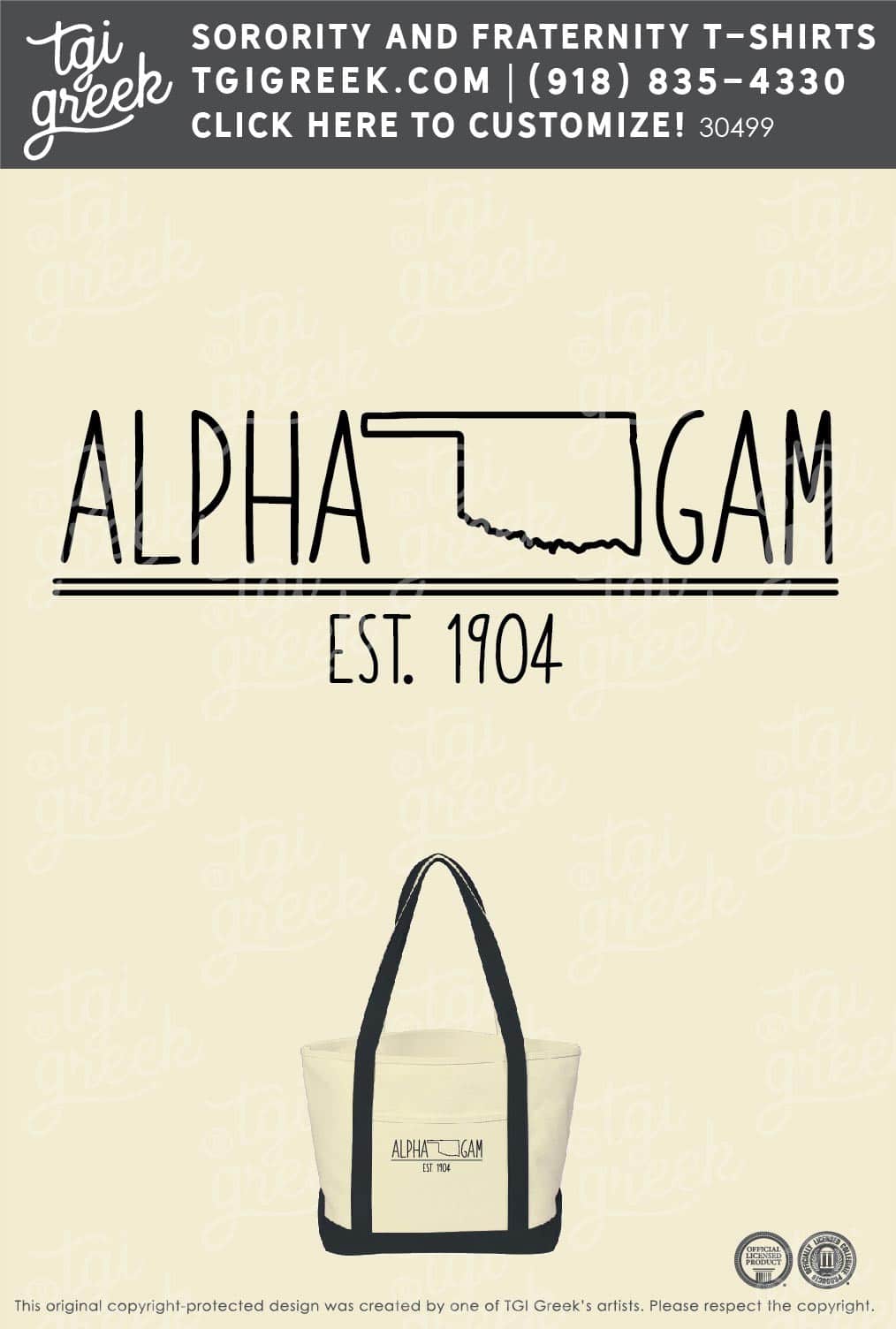 Alpha Gamma Delta – OU Bid Day Tote