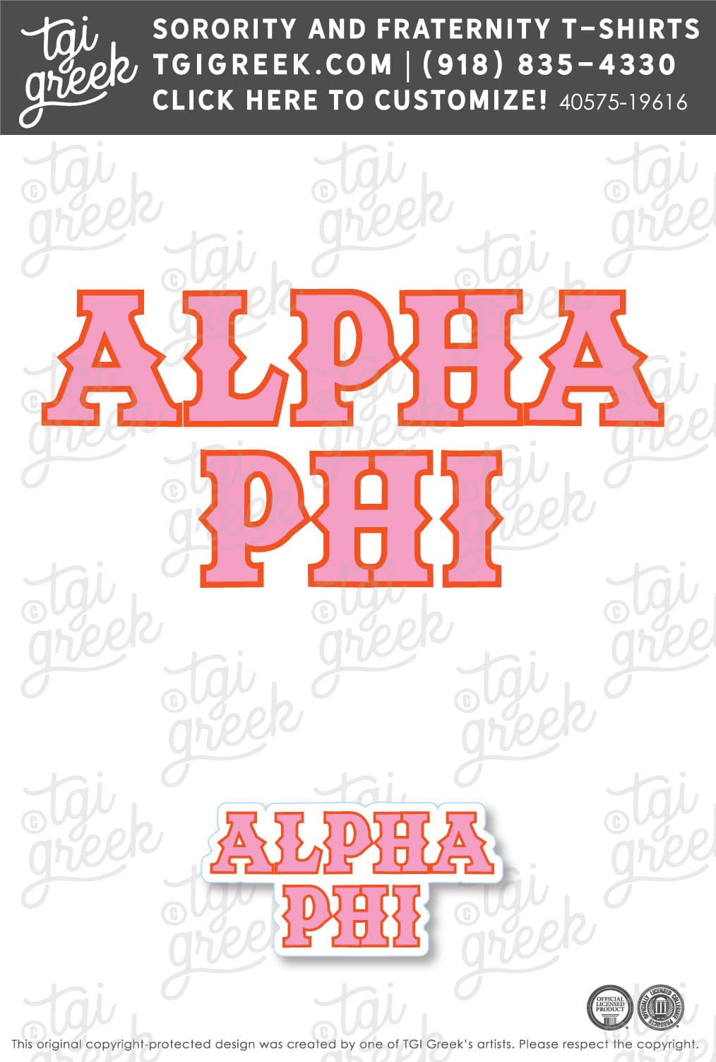 Alpha Phi – OU Free Sticker