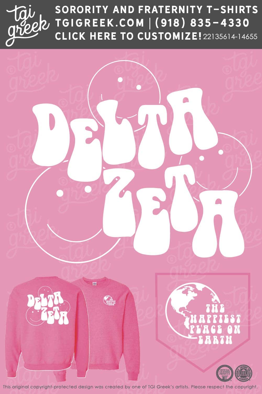 Delta Zeta – UI Pink Hoodie