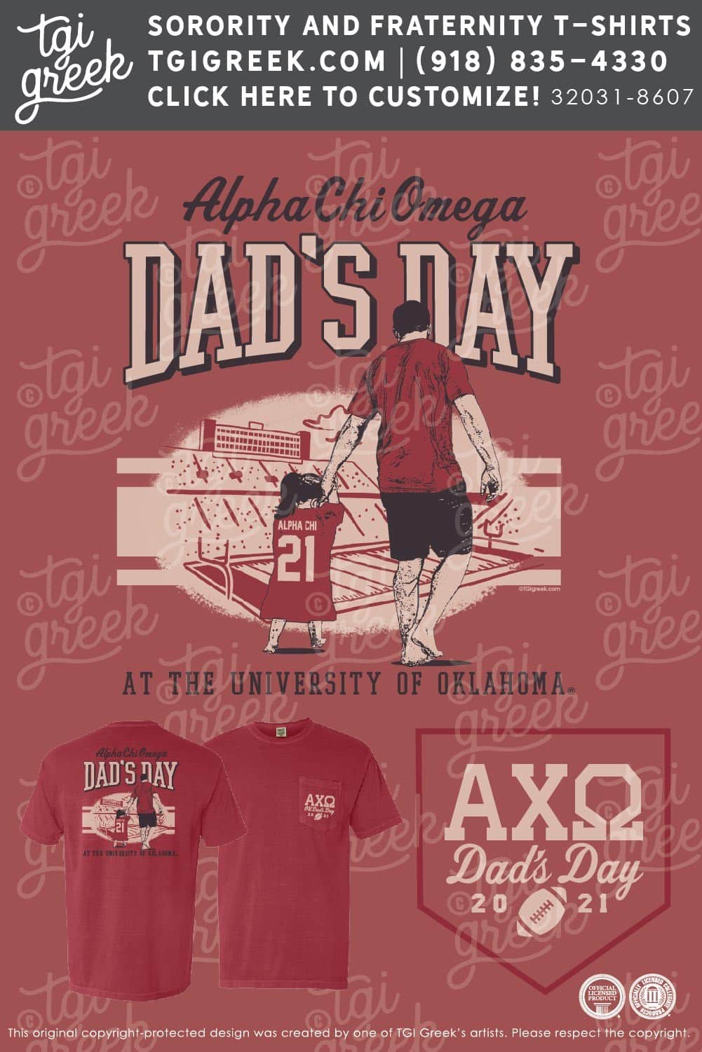 Alpha Chi Omega – OU Dads Day Tee Red