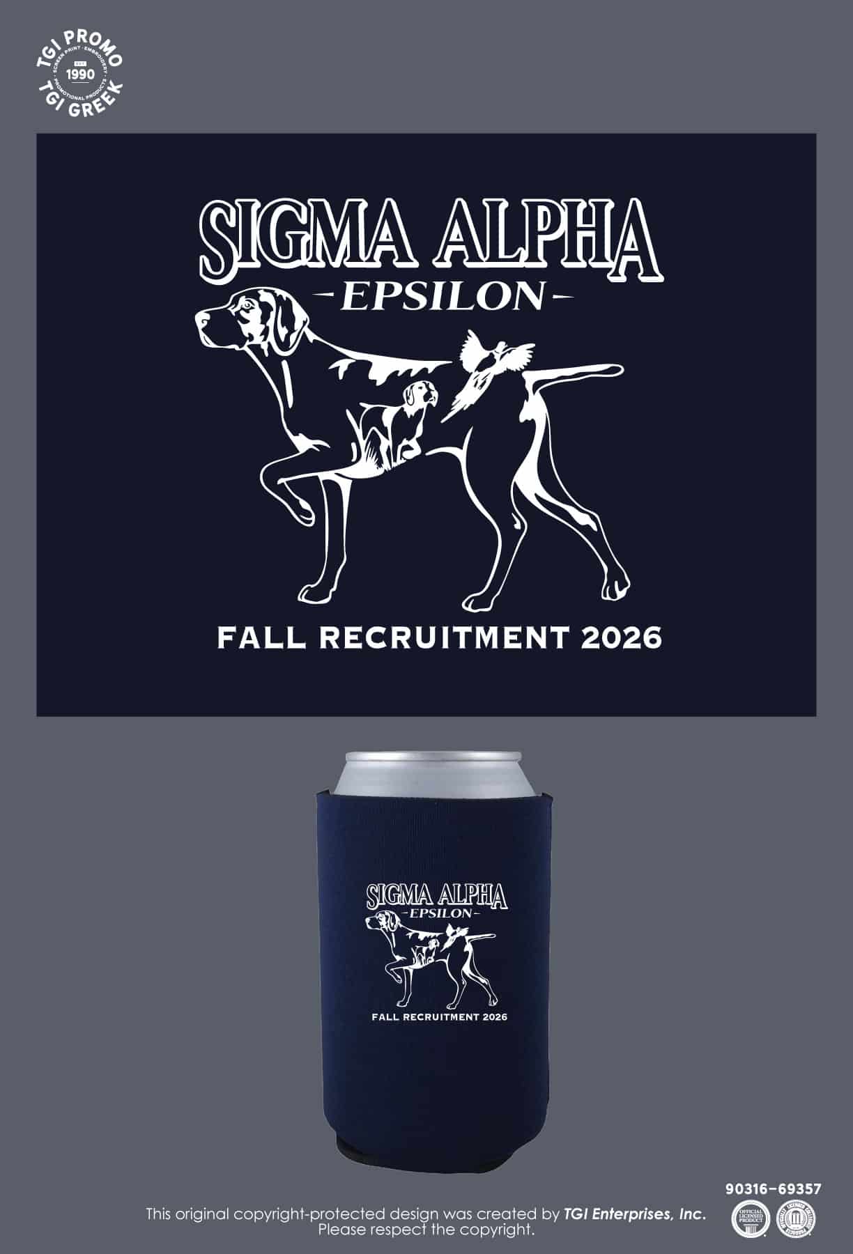 Sigma Alpha – TGI Greek New Stock Dog Frat Koozie