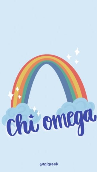 Chi Omega – Phone Background Rainbow
