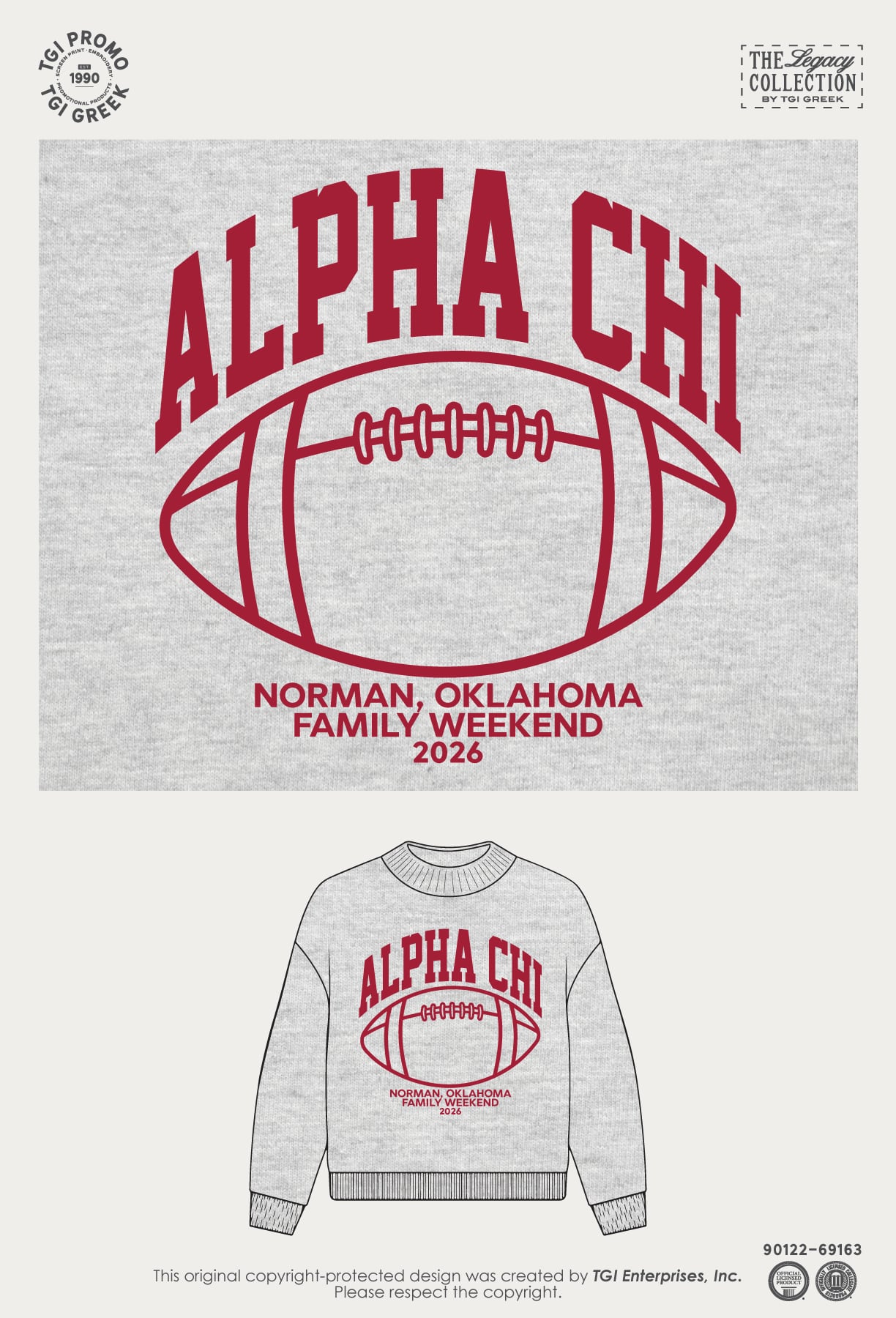 Alpha Chi Omega – TGI Greek New Stock Mockneck Family Weekend
