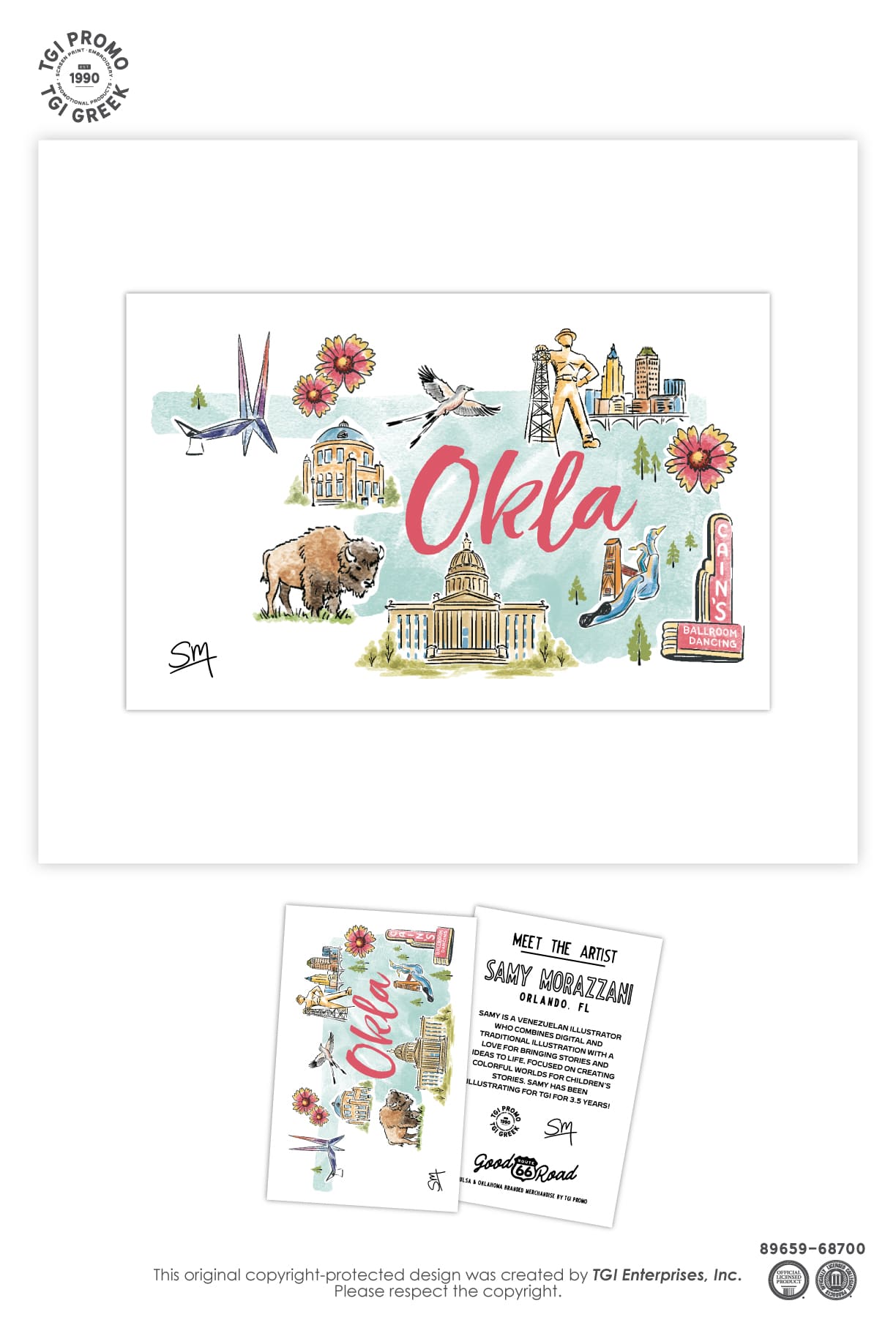 TGI Promo – Tulsa Mini Prints Tulsa Oklahoma Watercolor Map