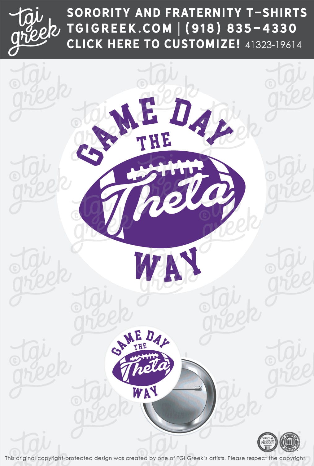 Kappa Alpha Theta – KSU Free Bid Day Button