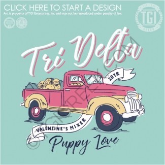 TGI-Delta Delta Delta Valentine Truck and Puppies
