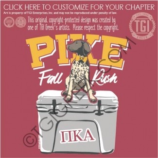 TGI-Pi Kappa Alpha bowtie Cooler Pointer Pup