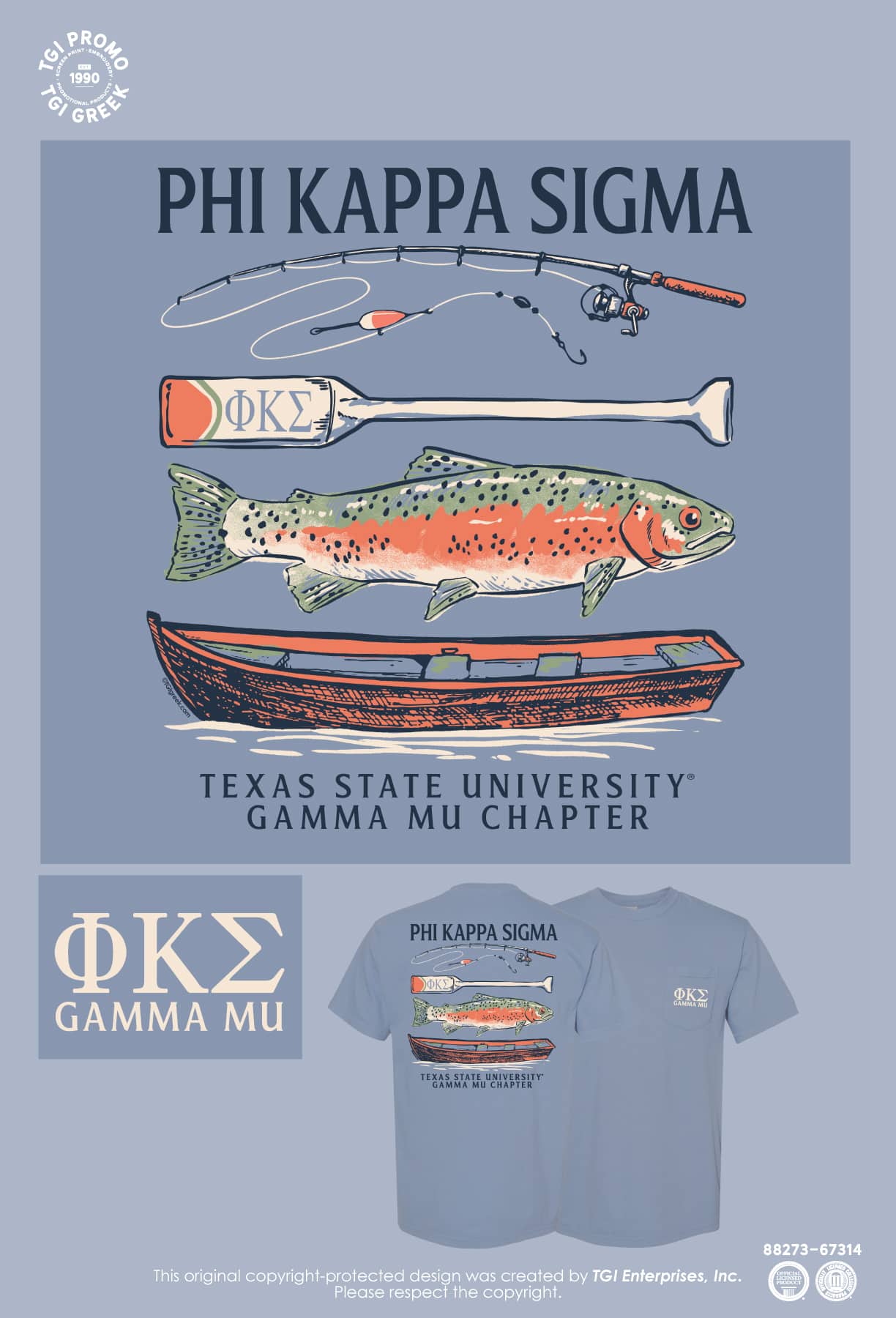 Phi Kappa Sigma – TXSU Fishing Shirt