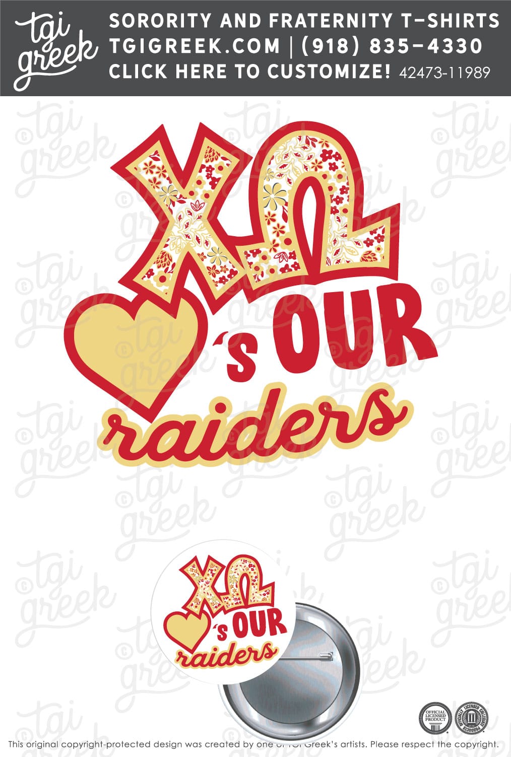 Chi Omega – MTSU Game Day Button B