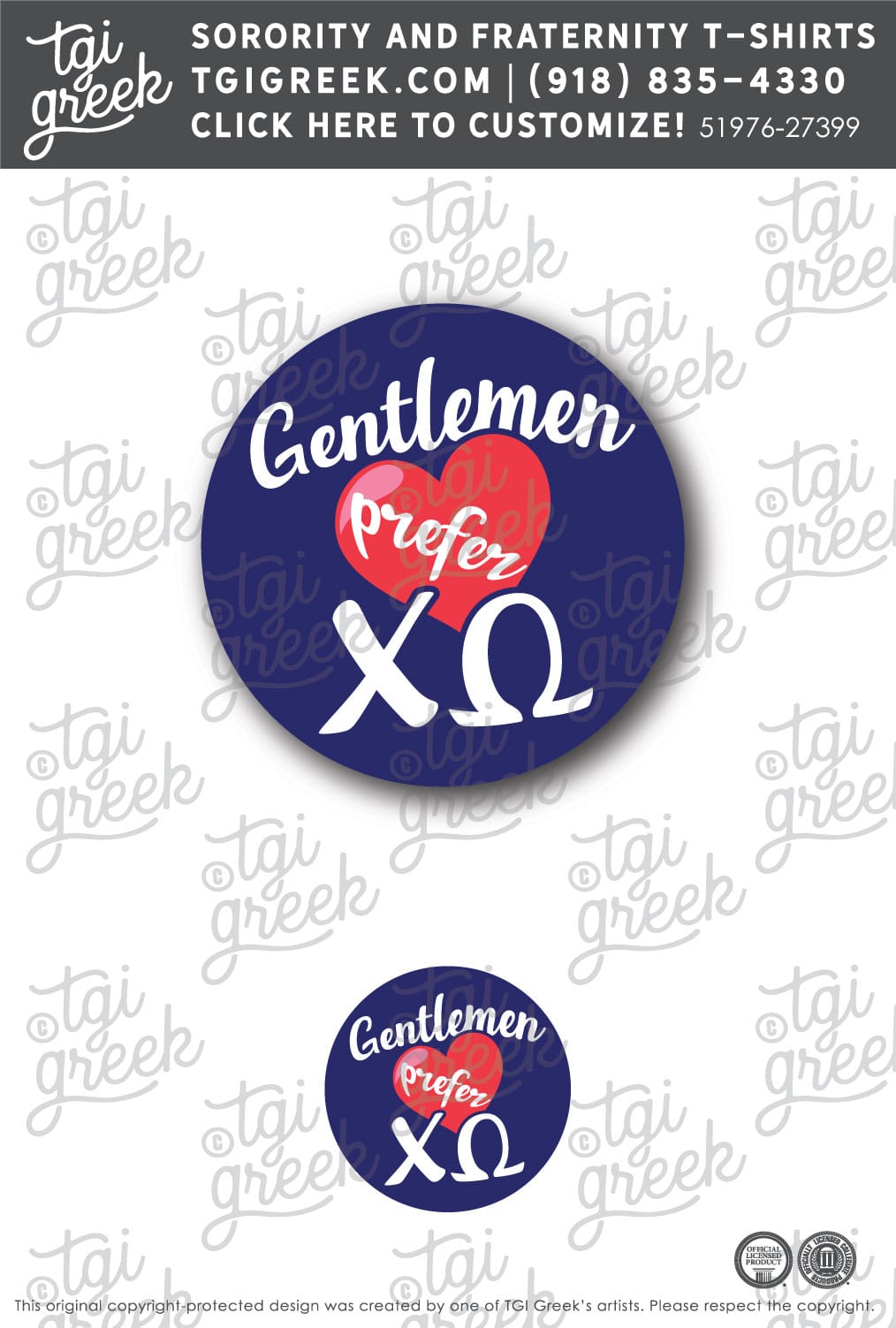 Chi Omega – GSU Game Day Sticker Gentlemen