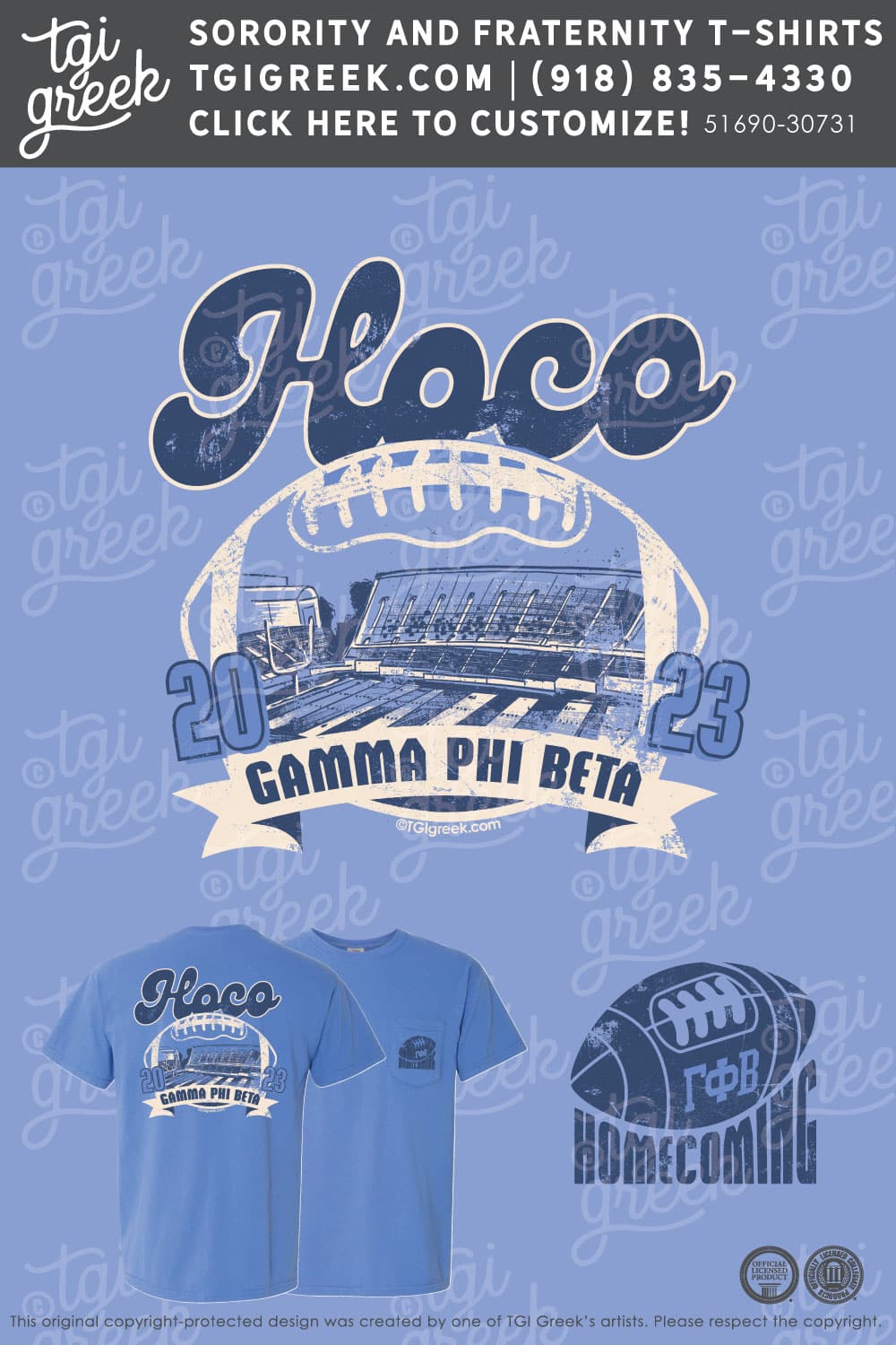 TGI – Gamma Phi Beta Football Filled