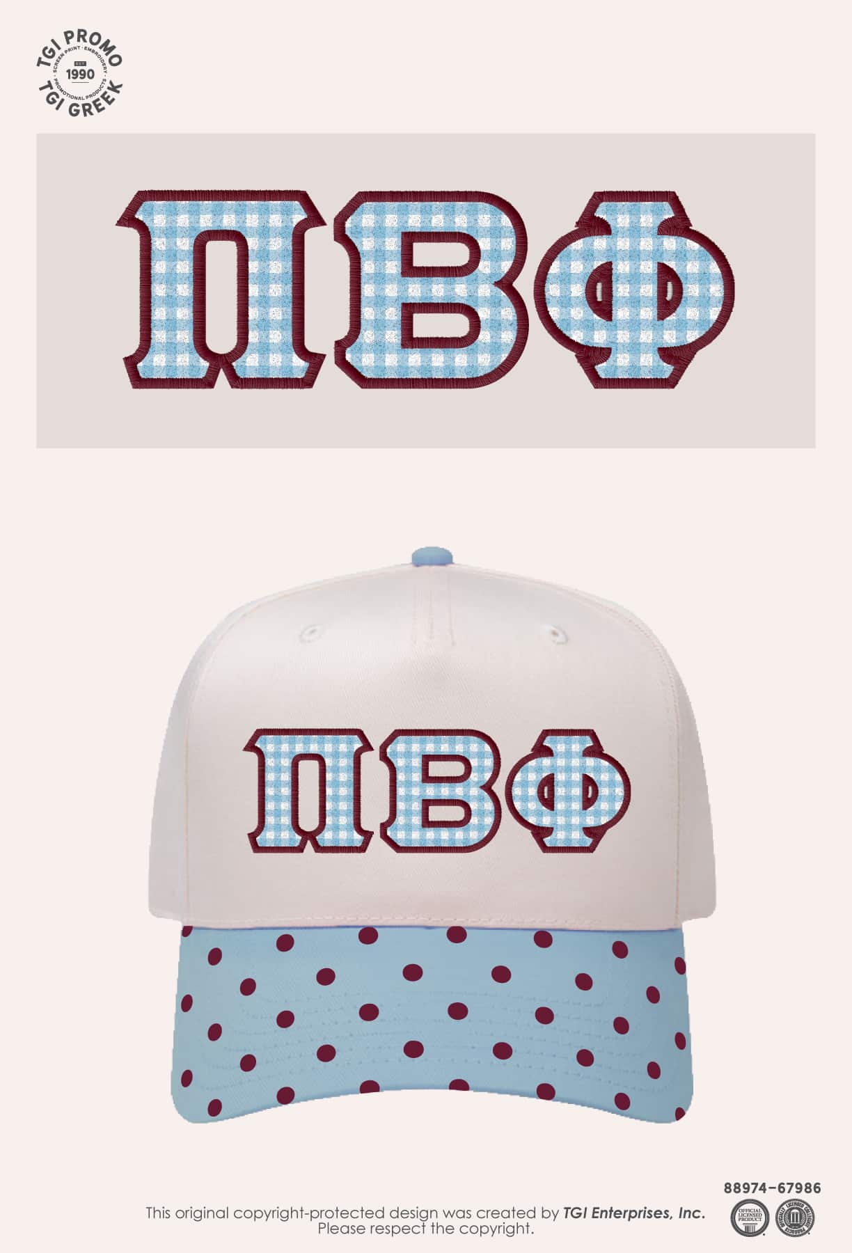 Pi Beta Phi – TGI Greek Polka Dot Hat