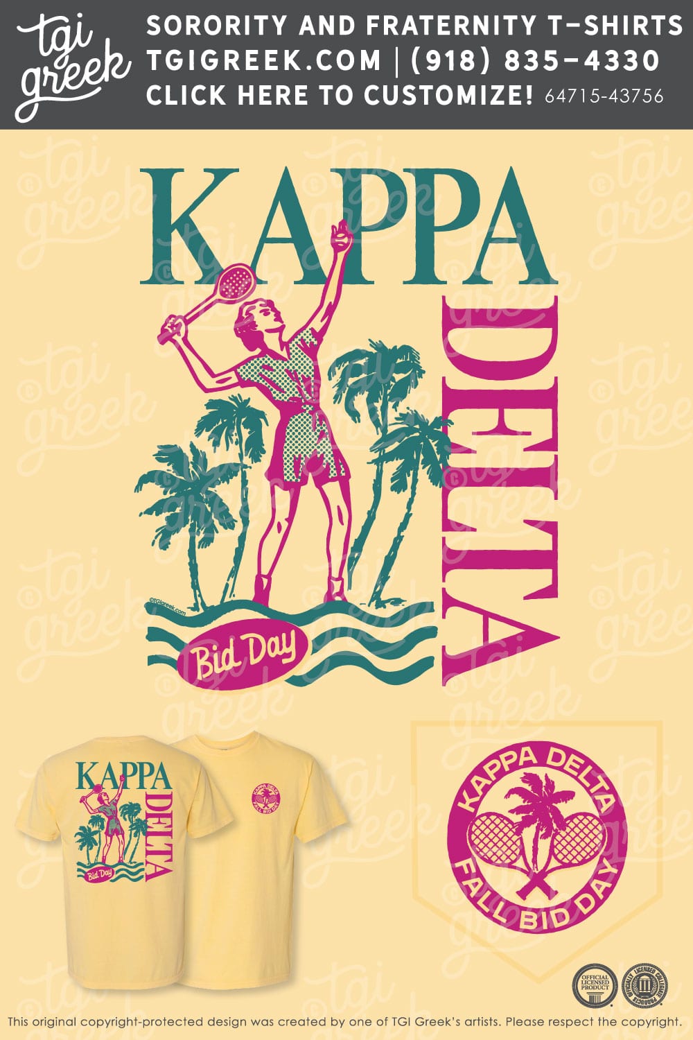 TGI – Kappa Delta Inky Stamp Tennis Girl