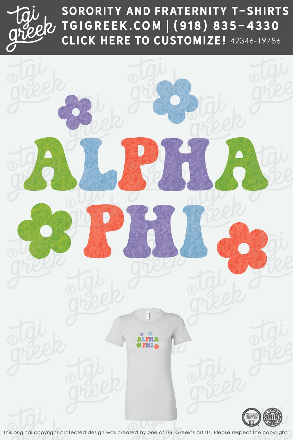 LIVE – Alpha Phi Chenille Letters