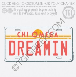 Chi Omega – Cali License Plate
