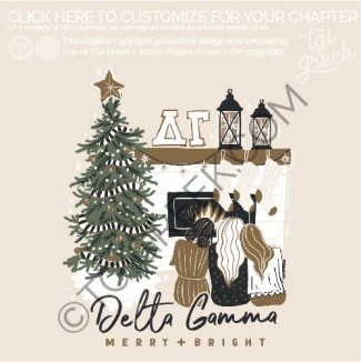 Delta Gamma – whimsical Xmas Fireplace
