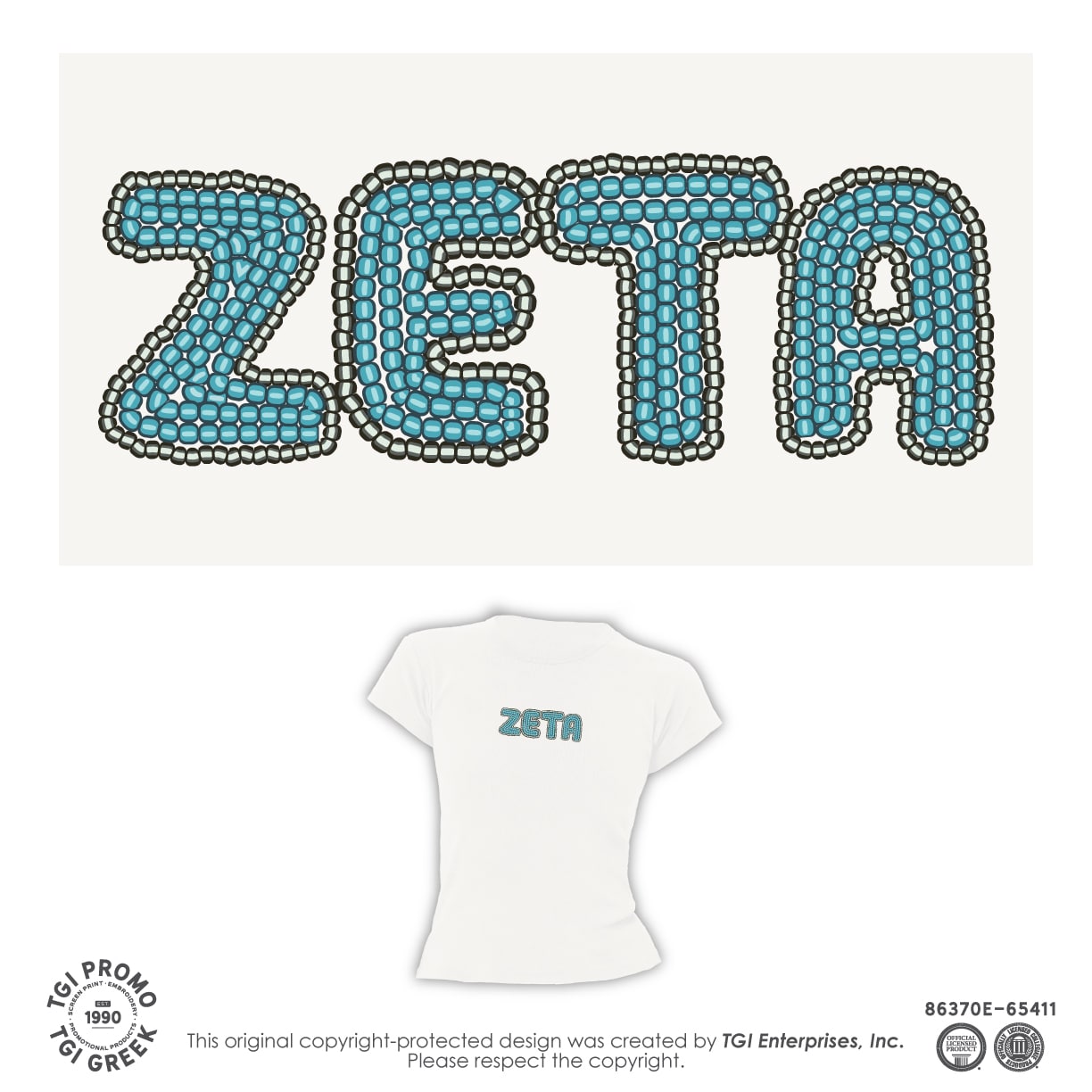 Zeta Tau Alpha – TGI Beaded Baby Tee