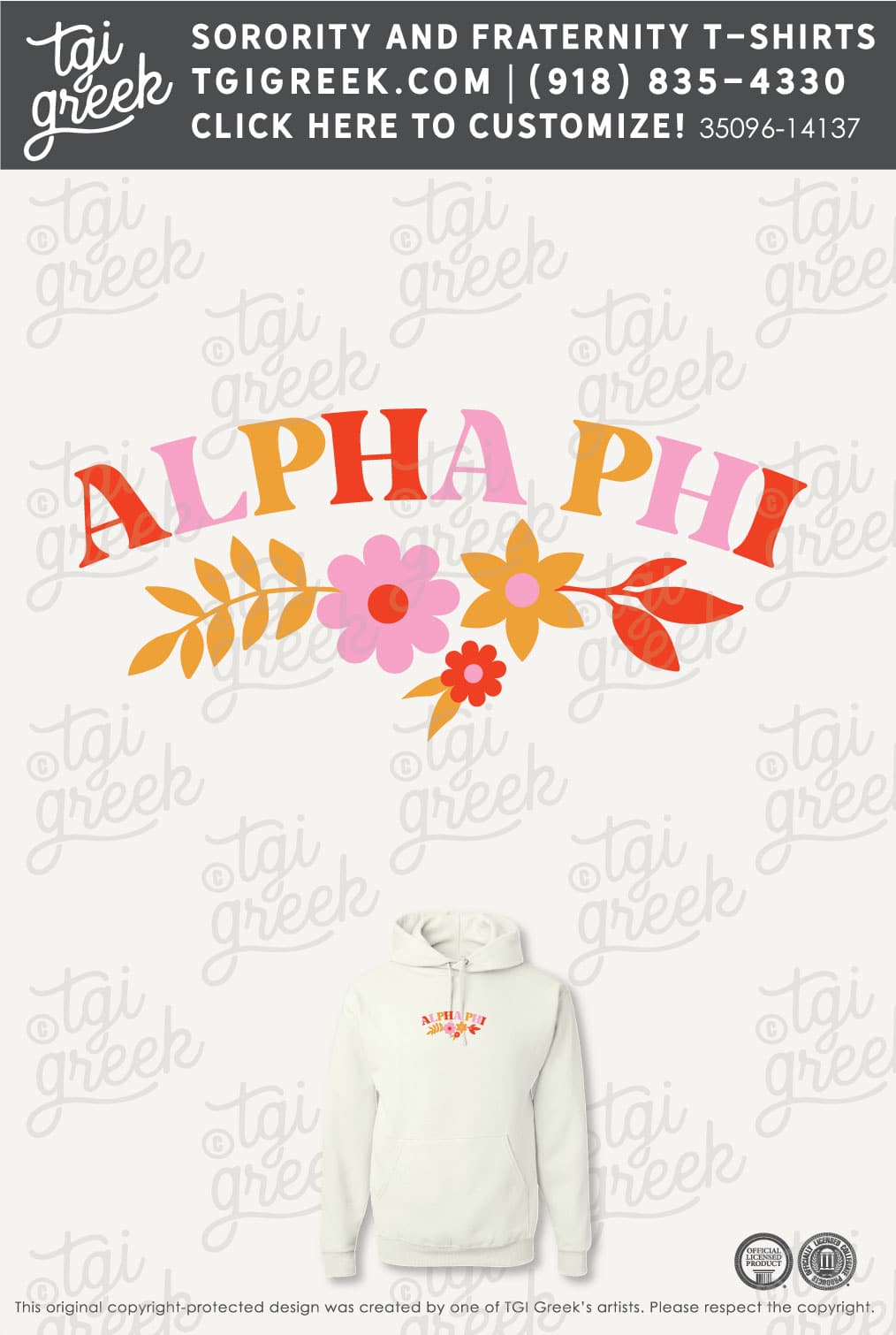 TGI – Alpha Phi Embroidered Floral Set