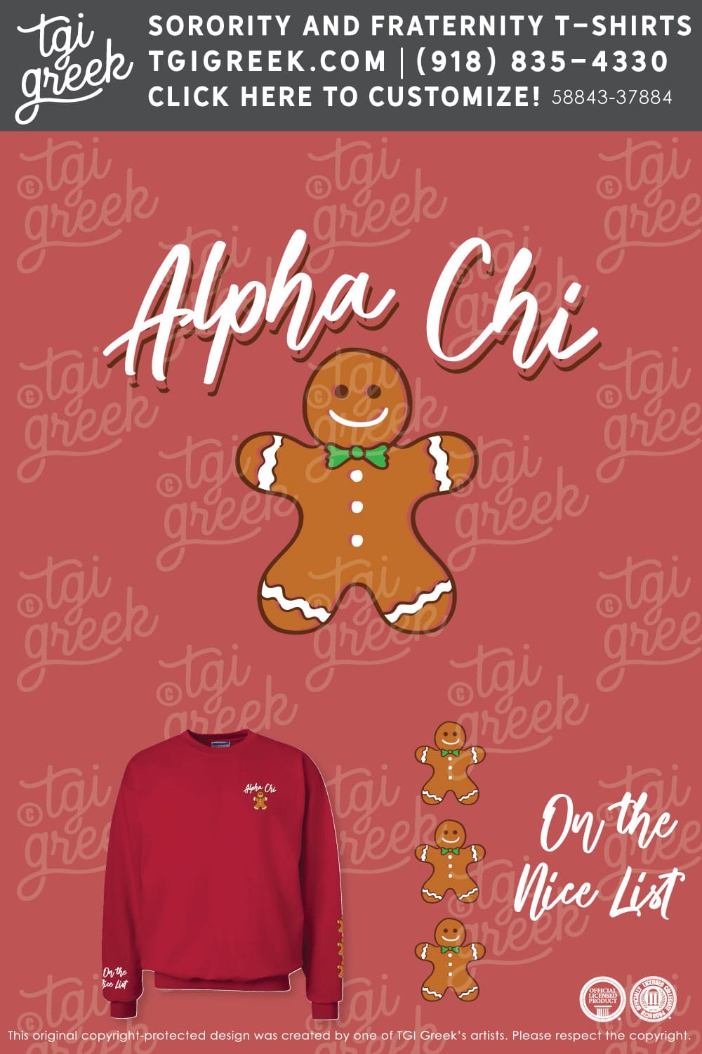 TGI – Alpha Chi Omega Gingerbread Stock