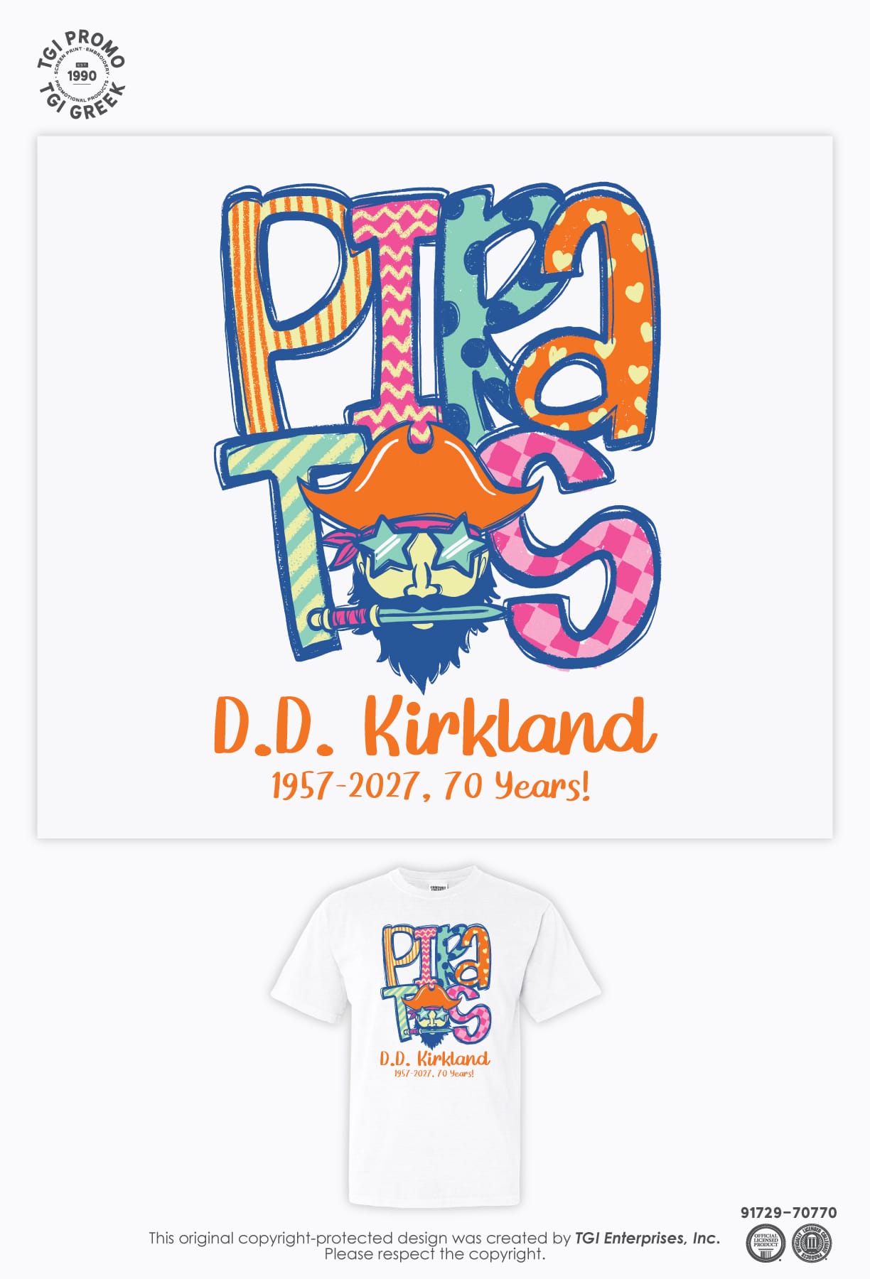 Putnam City Schools – Colorful Pirate Tee