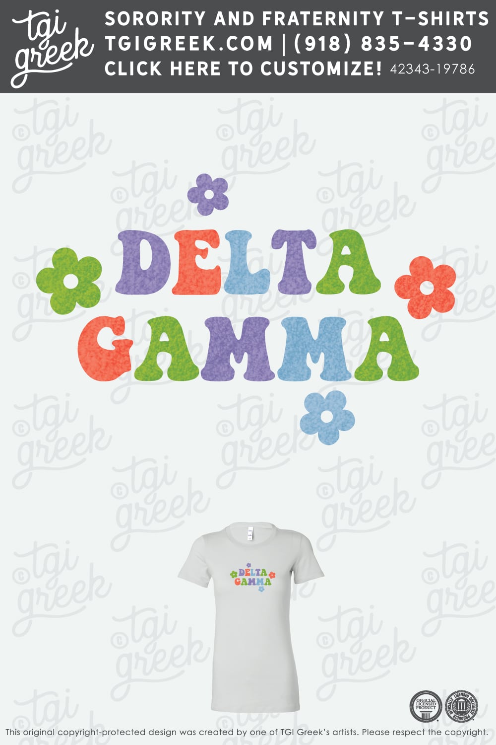 LIVE – Delta Gamma Chenille Letters