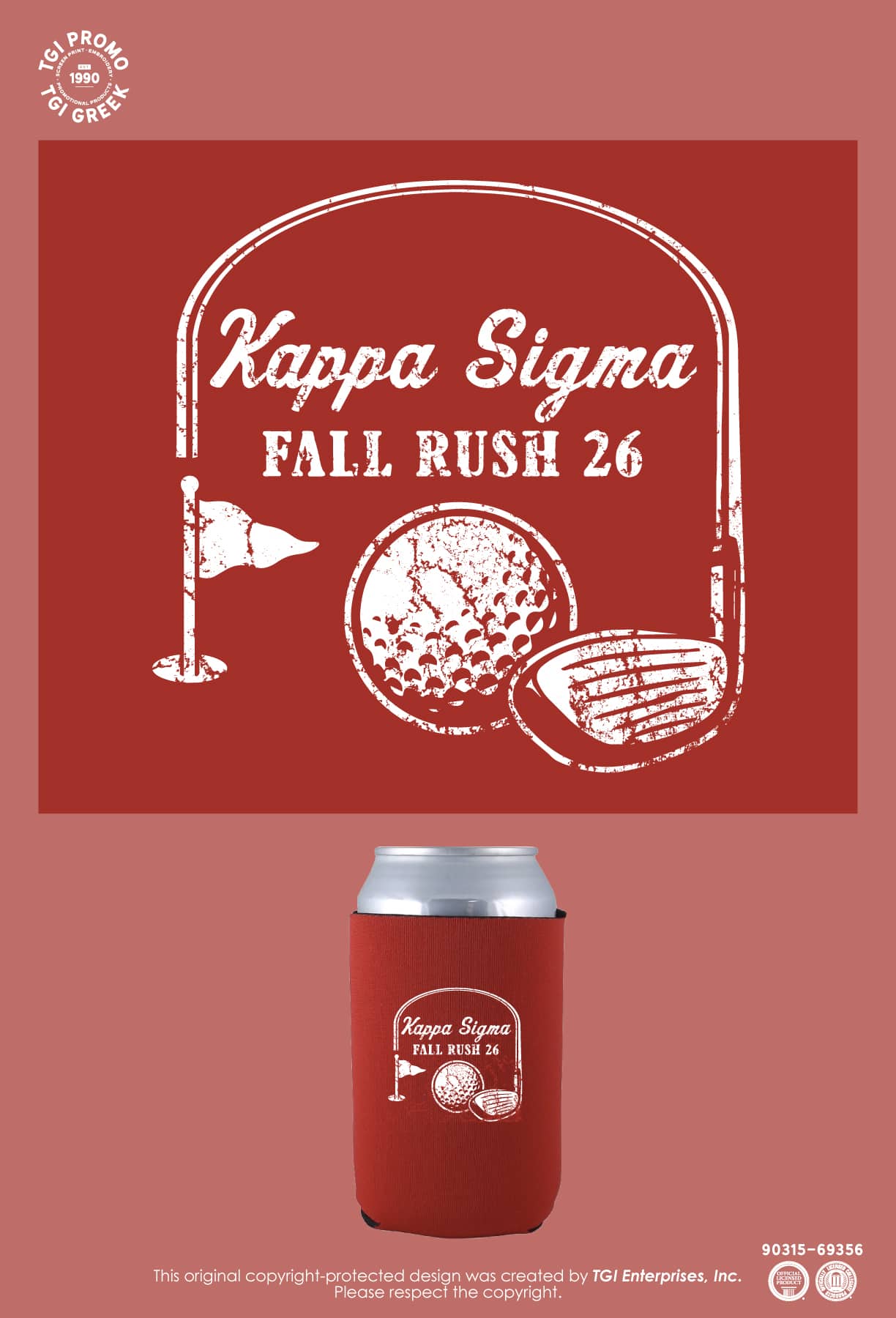 Kappa Sigma – TGI Greek Golf Frat Koozie
