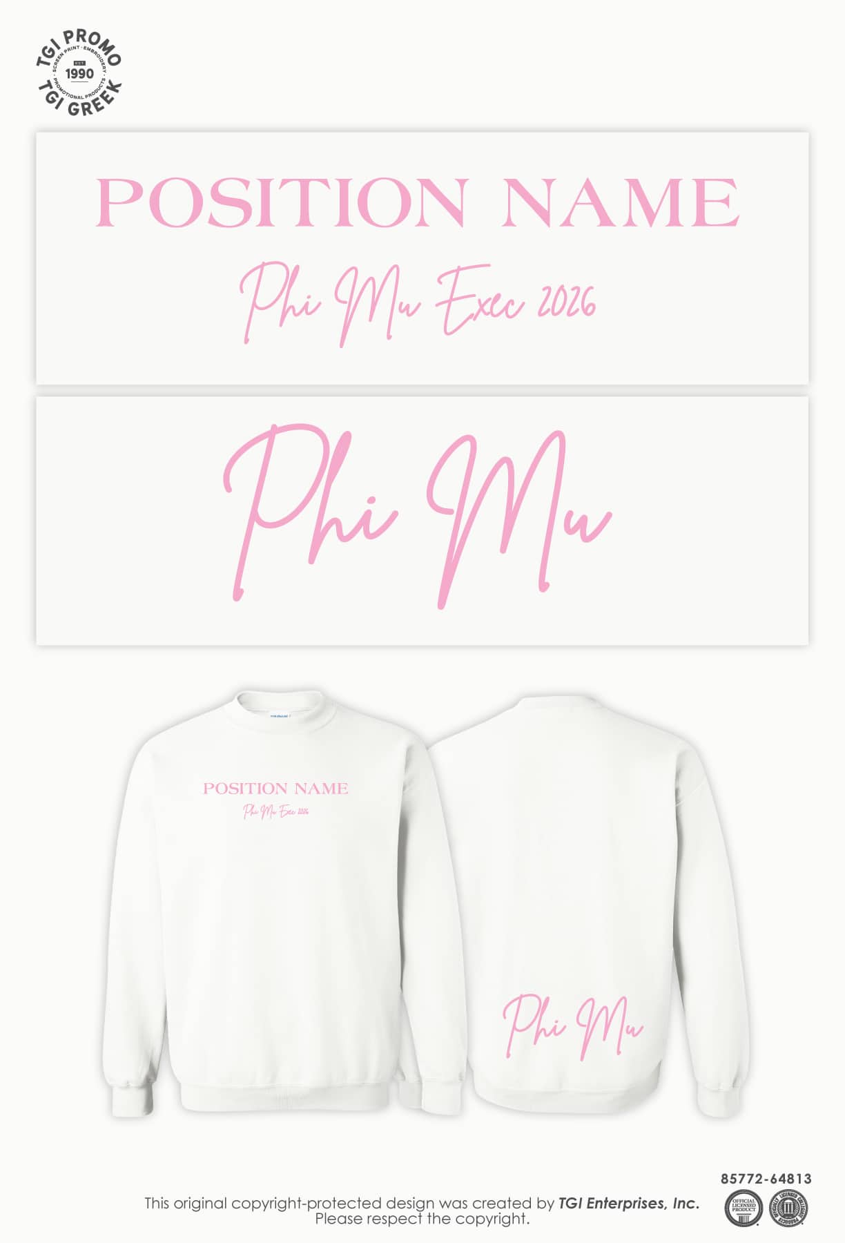 Phi Mu – TSU Exec Sweatshirts