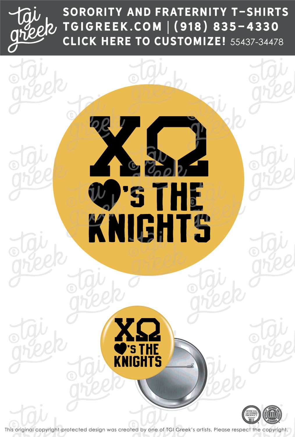 Chi Omega – UCF Gameday Pins Heart