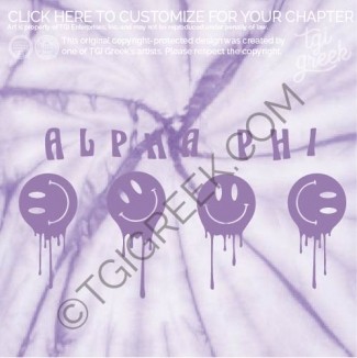 Alpha Phi – Smiley Face Drip