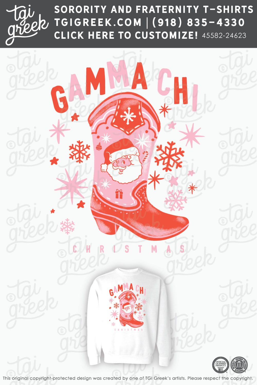 TGI Gamma Chi Santa Cowgirl Boot