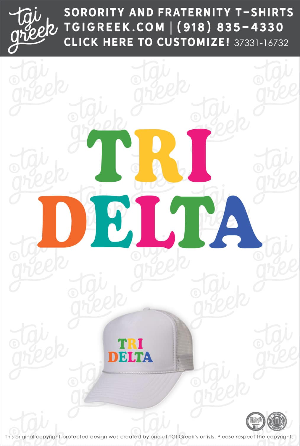 Francesca’s – Delta Delta Delta White Trucker Hat