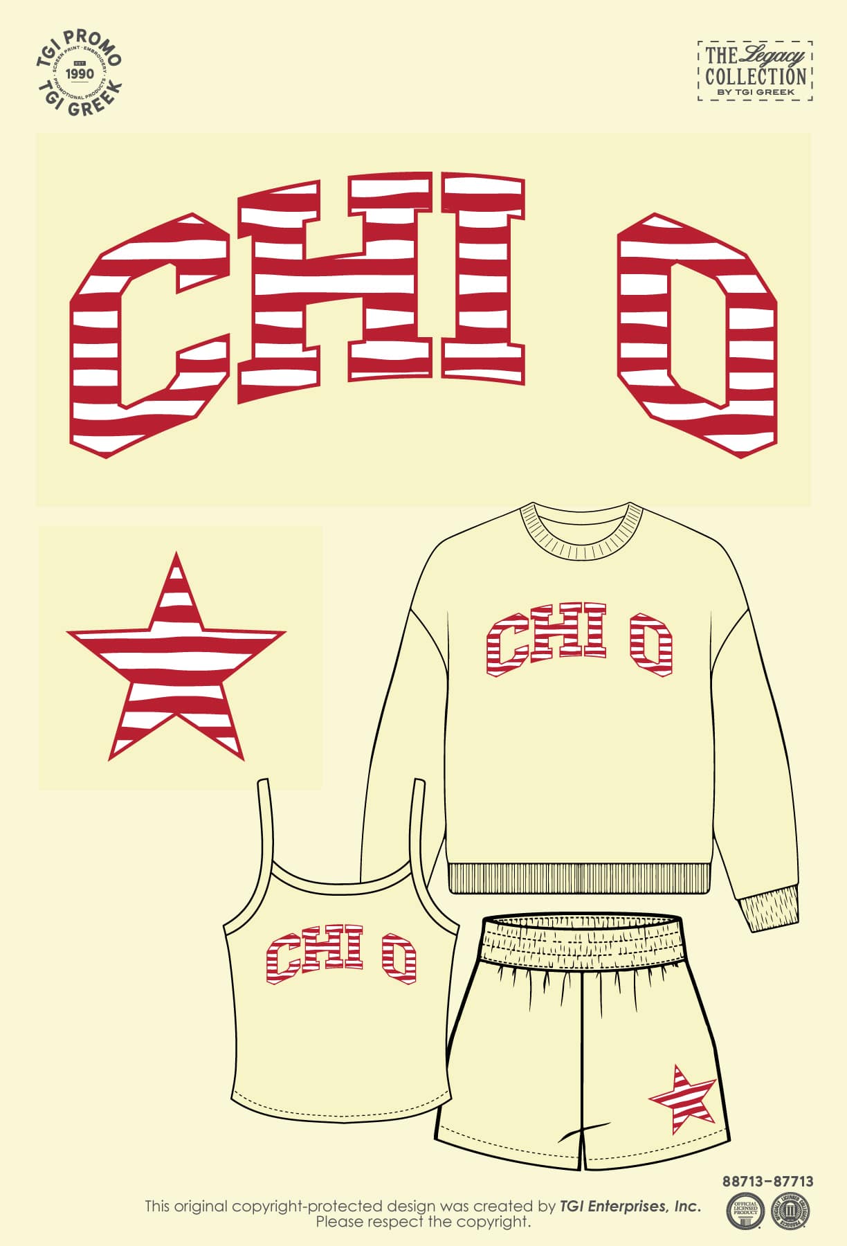 Chi Omega – TGI Greek Pattern Set