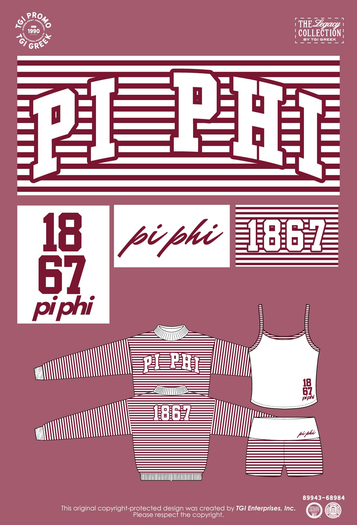 Pi Beta Phi – TGI Greek New Stock Stripe Mock Tank Short Set
