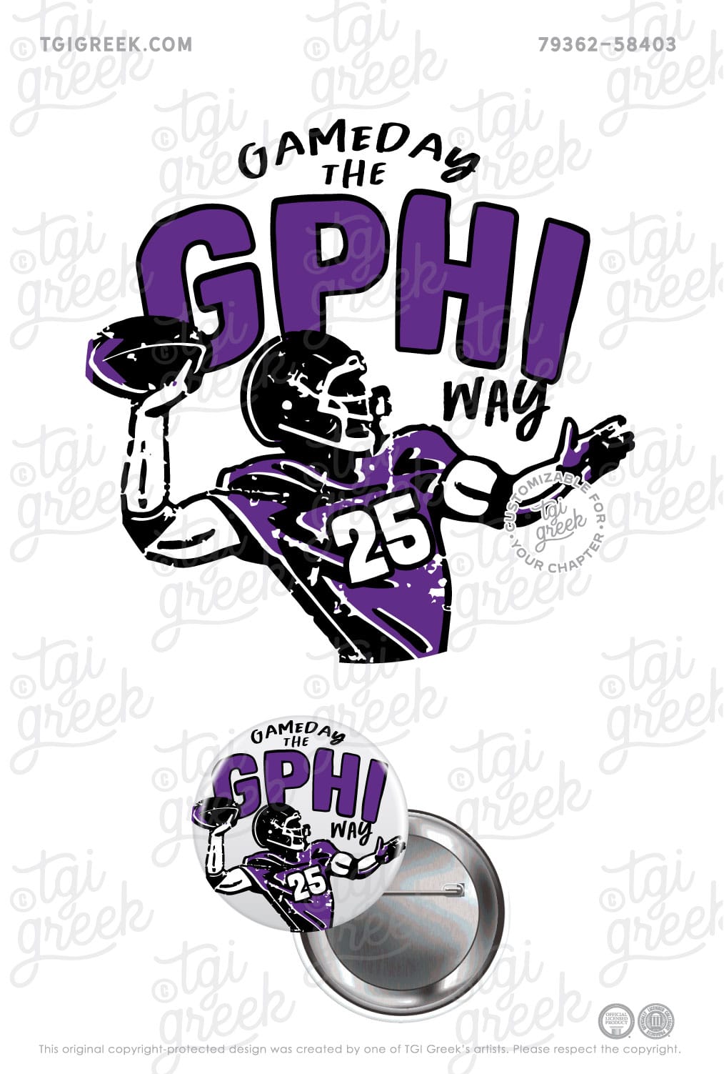 Gamma Phi Beta – TXSU Game Day Button