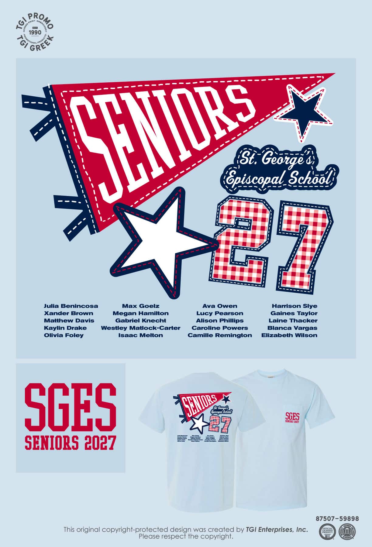 St Georges Episcopal School – Class of 2027 Seniors