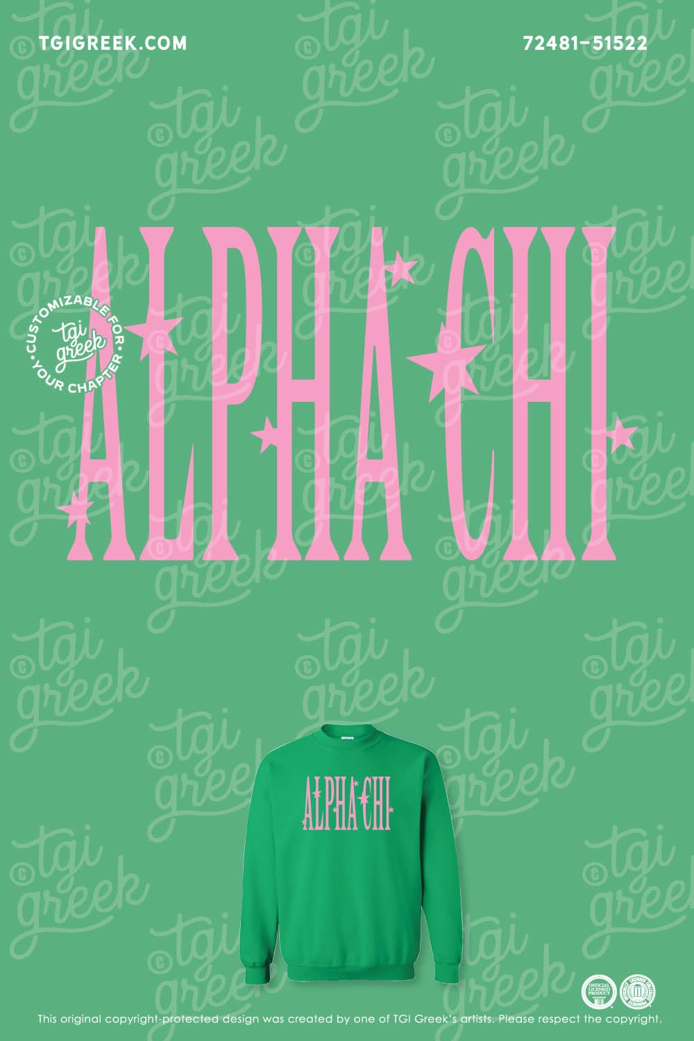 Alpha Chi Omega – TXTECH Green Sweatshirt