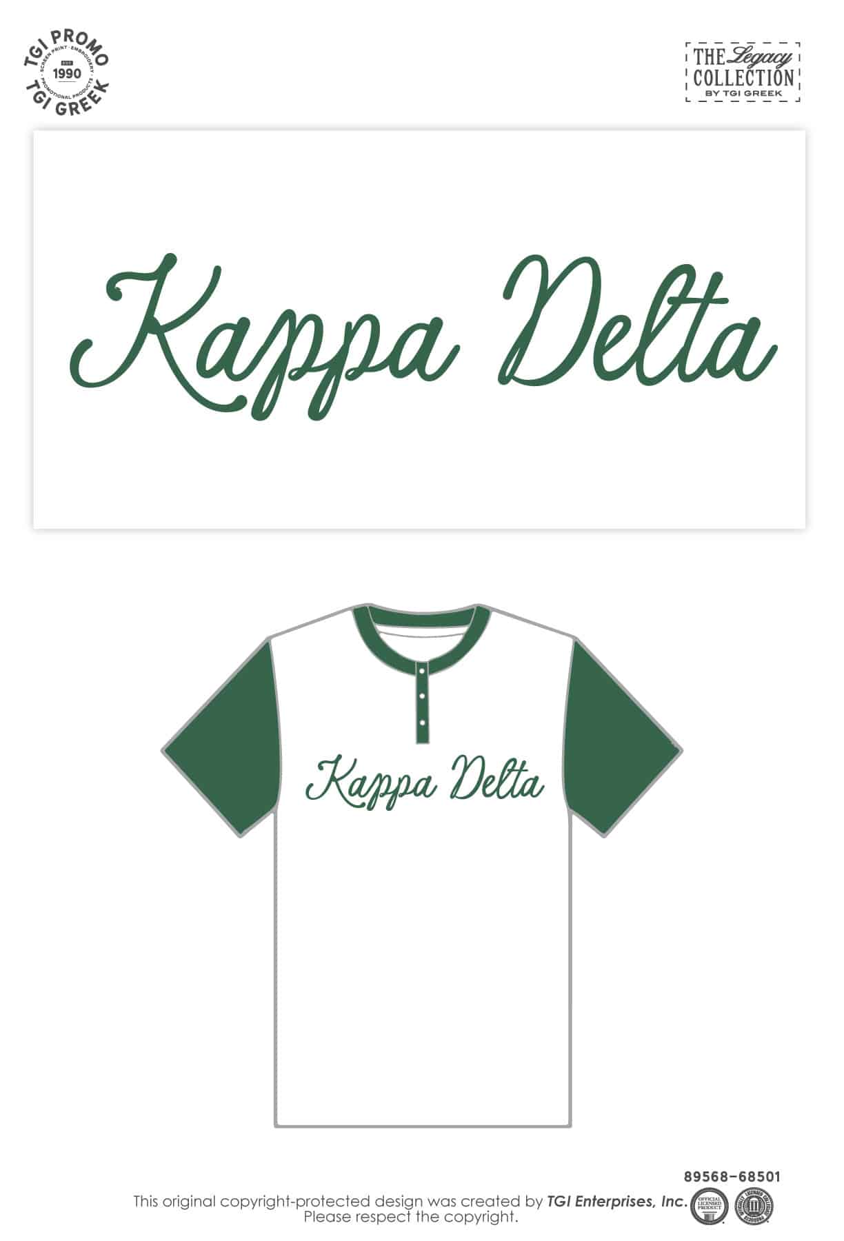 Kappa Delta – TGI Greek New Stock Branded Color Block Henley