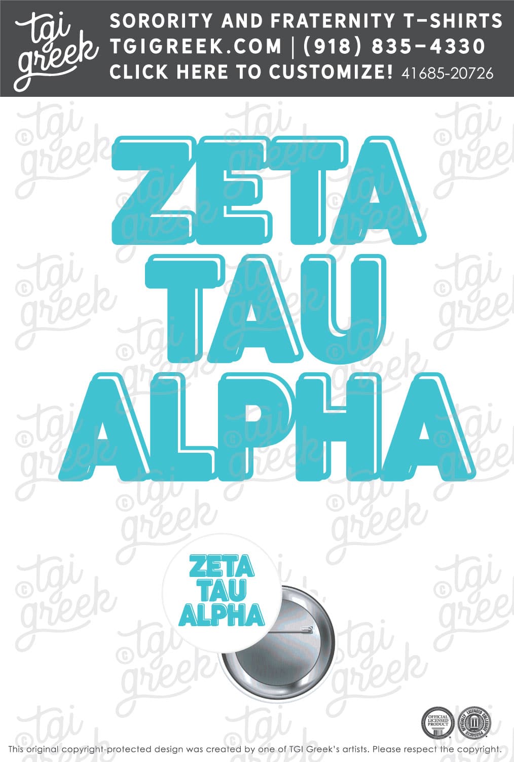 Zeta Tau Alpha – UTT Button Two