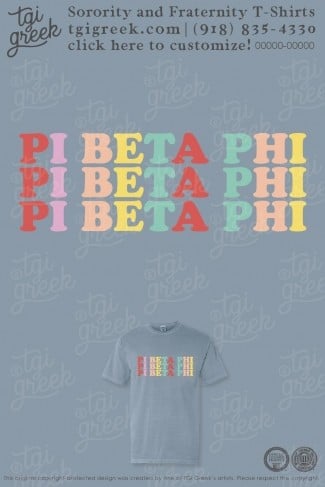 TGI – Pi Beta Phi Rainbow Text