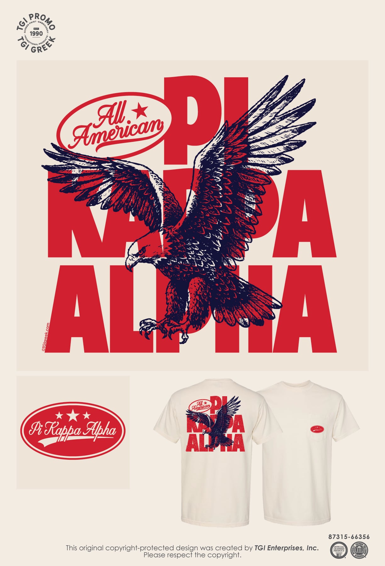 Pi Kappa Alpha – TGI Summer Drop All American Frat Tee