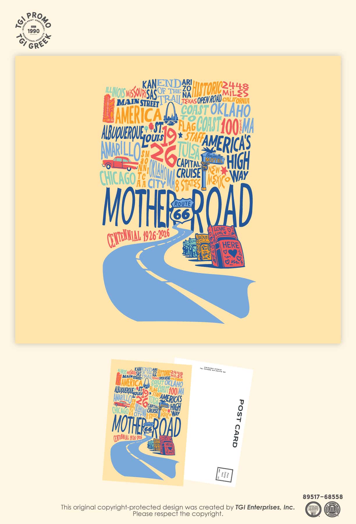 TGI Promo – Cap Cruise Party Zone Mother Road Iconic Postcard