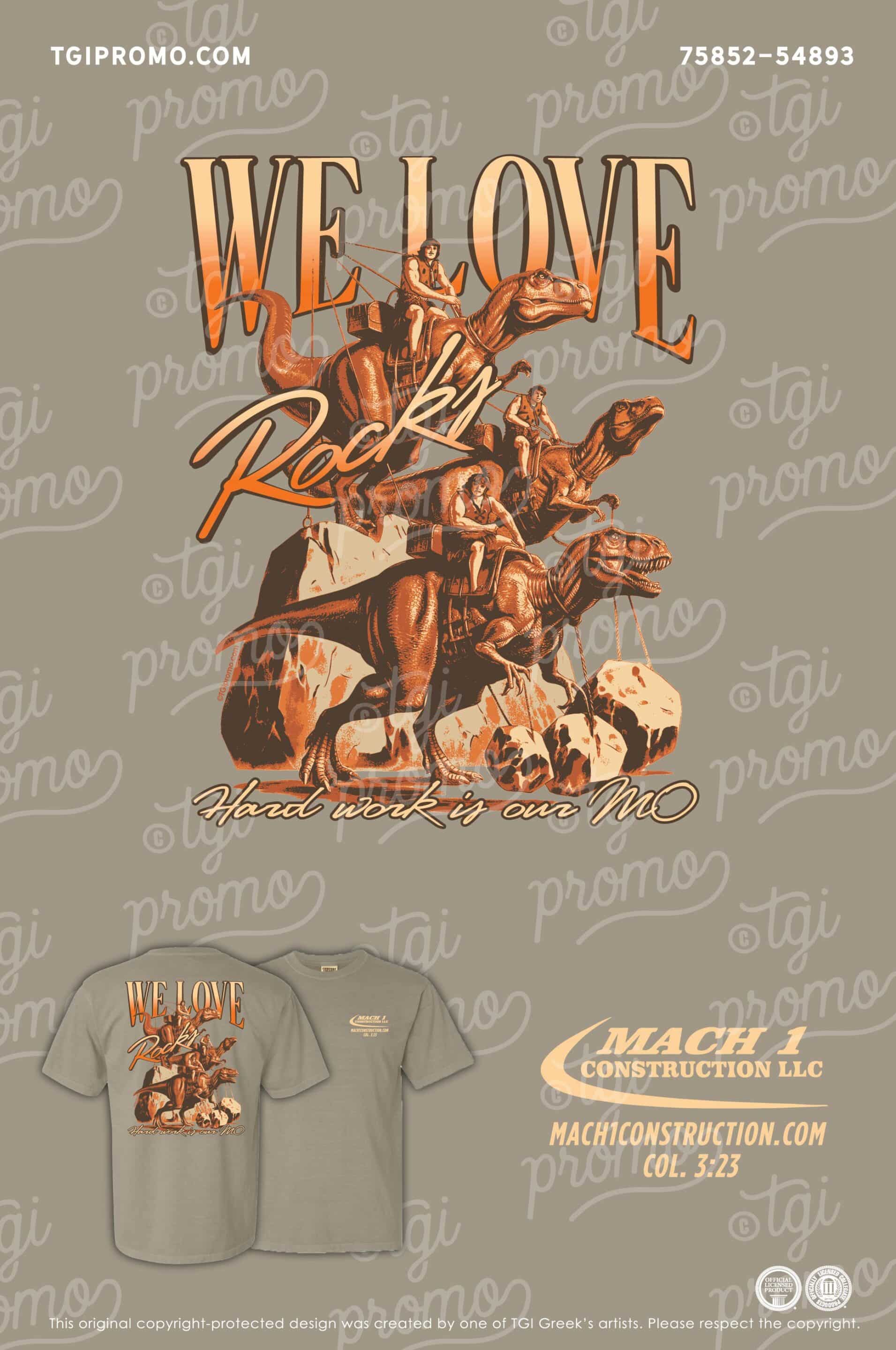 Mach 1 Construction- Bedrock Tees