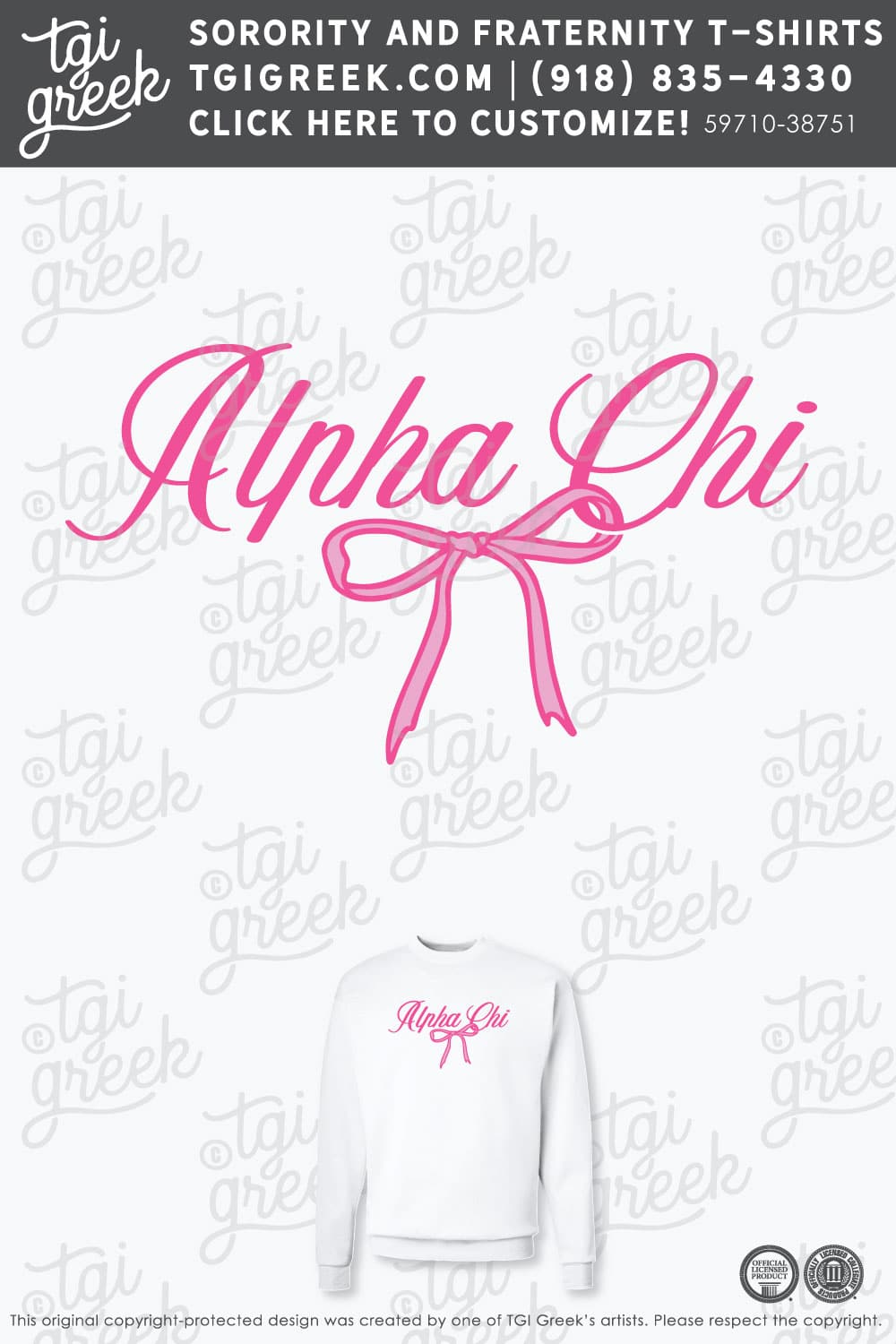 Alpha Chi Omega OU Bow Crewneck – New Release