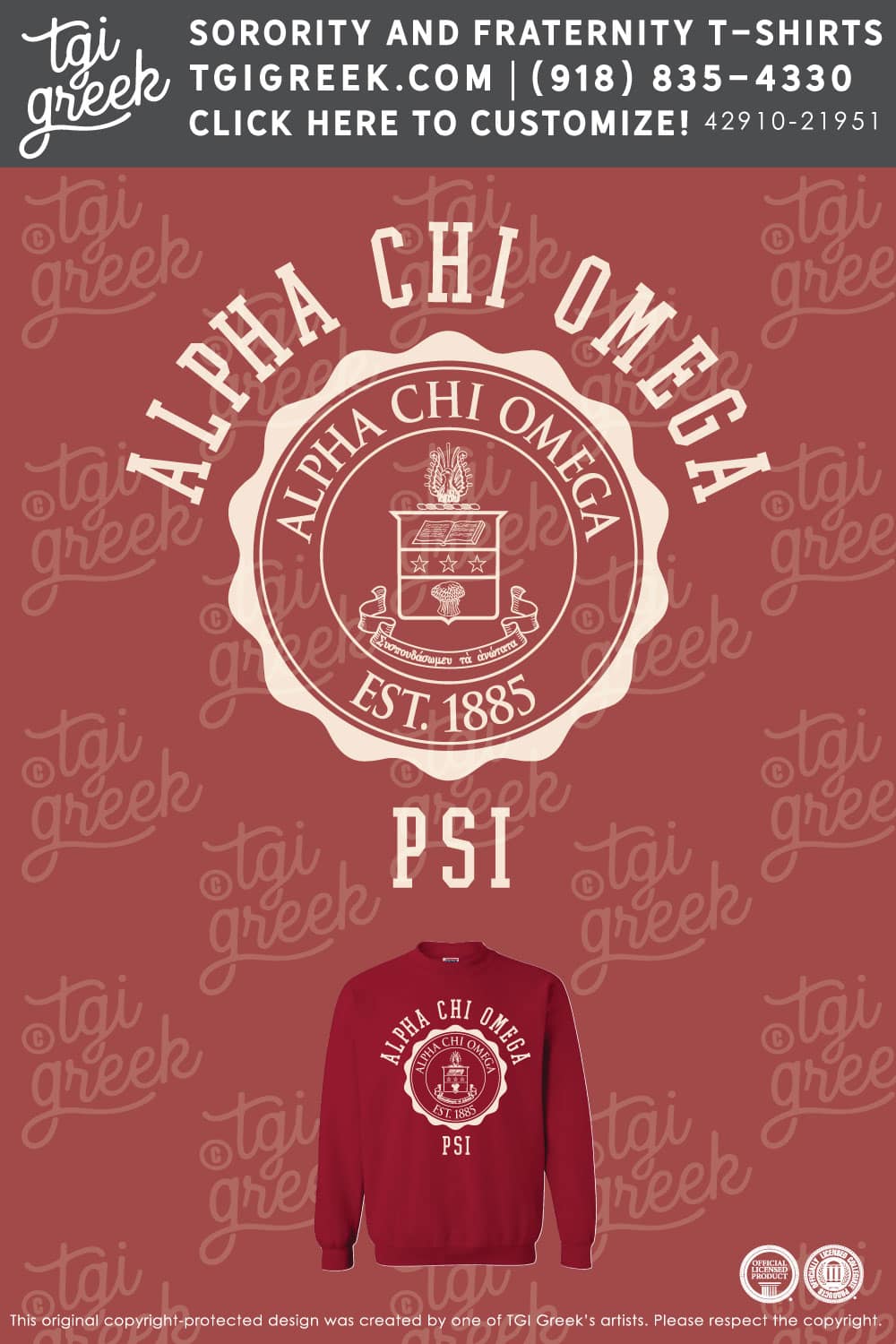 Alpha Chi Omega – OU Crest Sweatshirt