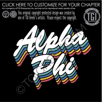 TGI – Alpha Phi Stacked Script
