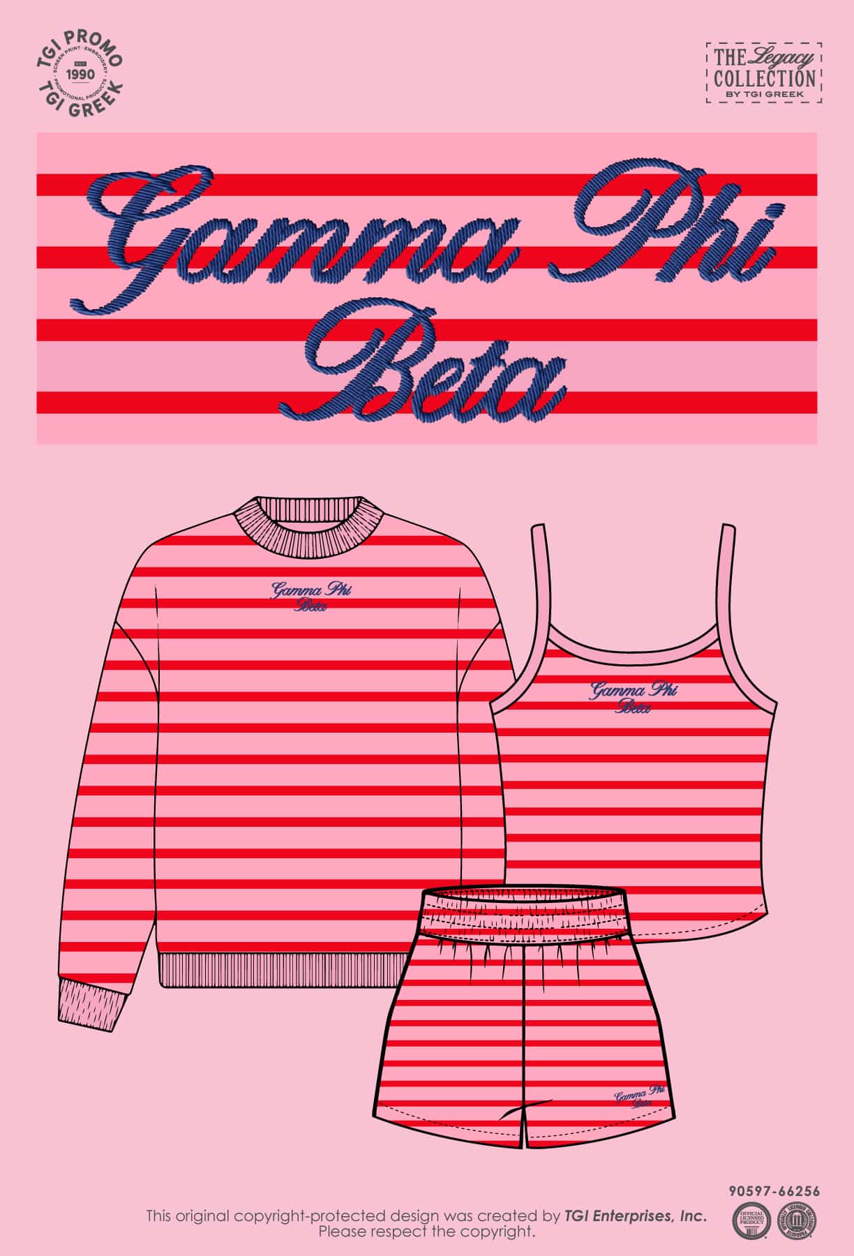 Gamma Phi Beta – TGI Greek Stripe Set Summer Drop